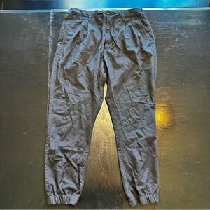 Zara Medium Gray and Black Pinstripe Jogger Pant Business Casual